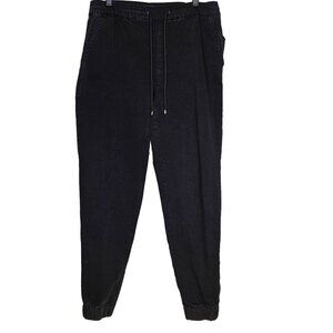 SKINNY GIRL Black Joggers‎ Factory Faded Elastic Drawstring Waist Edgy size M